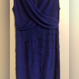American Living Blue Dress Tiered ￼Overlay Sleeveless Dress Semi-Formal Size 4
